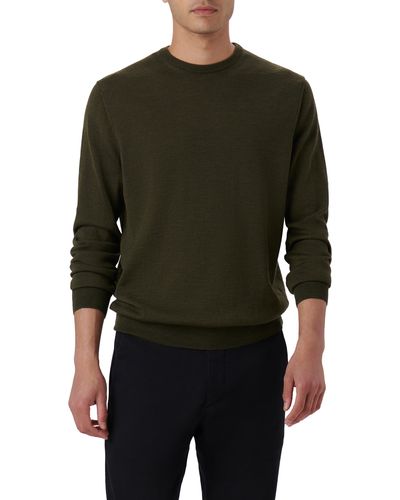 Bugatchi Merino Wool Crewneck Sweater - Black