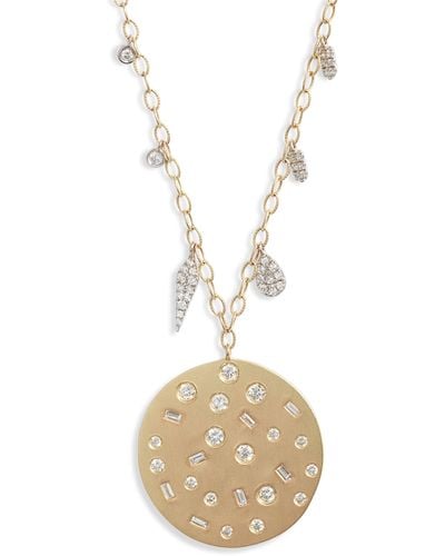 Meira T Diamond Medallion Pendant Necklace - White