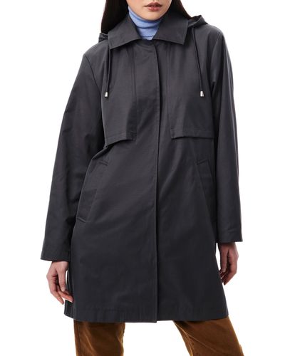 Bernardo Rain Coat With Removable Hood - Black