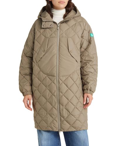 Save The Duck Valerian Hooded Quilted Coat - Brown