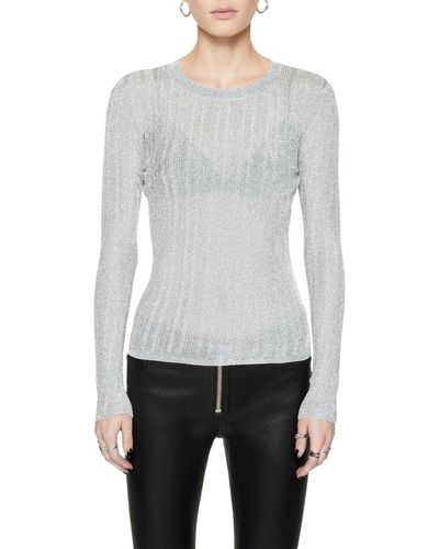 Rebecca Minkoff Abbey Rib Semisheer Sweater - White