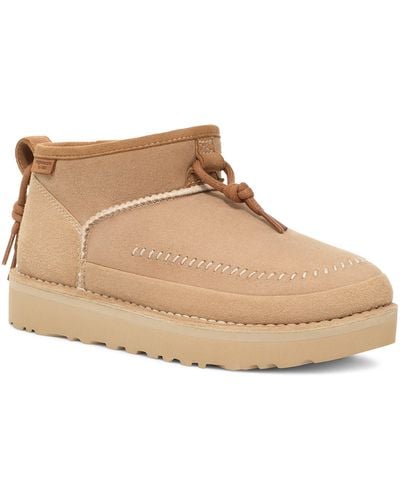 UGG ugg(r) Gender Inclusive Ultra Mini Crafted Regenerate Genuine Shearling Lined Bootie - Natural