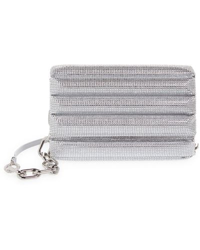 Judith Leiber Fizzoni Crystal Pillow Clutch - White