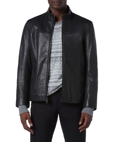 Andrew Marc Sallinger Leather Racer Jacket - Black