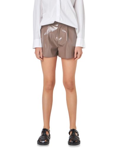 Grey Lab Shiny Faux Leather Shorts - Multicolor