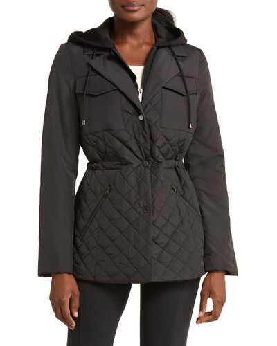Zella Active Quilted Hooded Jacket - Black