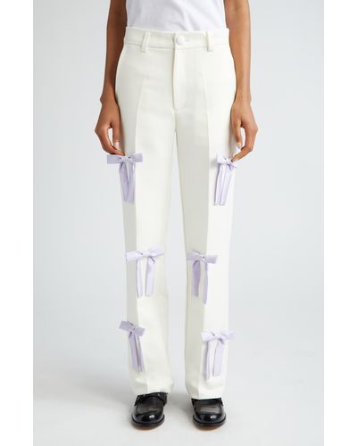 Tanner Fletcher Gender Inclusive Willie Bow Pants - White