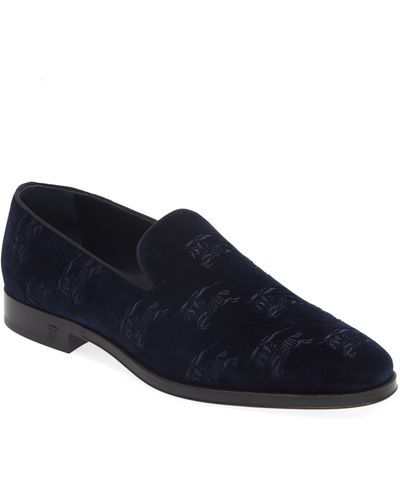 burberry blue velvet shoes