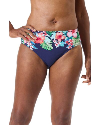 Tommy Bahama Island Cays Flora High Waist Bikini Bottoms - Blue
