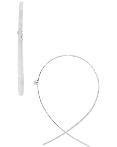 Lana Jewelry Small Upside Down Diamond Hoop Earrings - Metallic