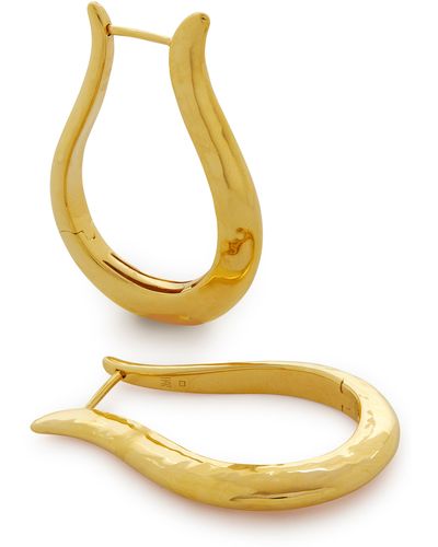 Monica Vinader Large Deia Lyre Hoop Earrings - Metallic