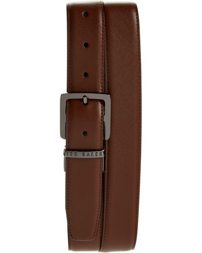 Ted Baker Dolphin Reversible Leather Belt - Brown
