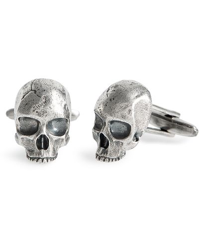 John Varvatos Skull Cuff Links - Metallic