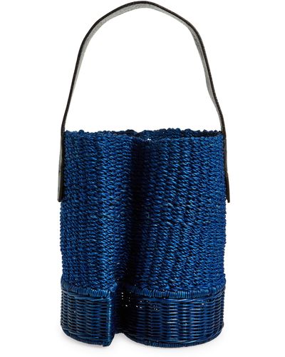 Sacai Small S-basket Woven Raffia - Blue