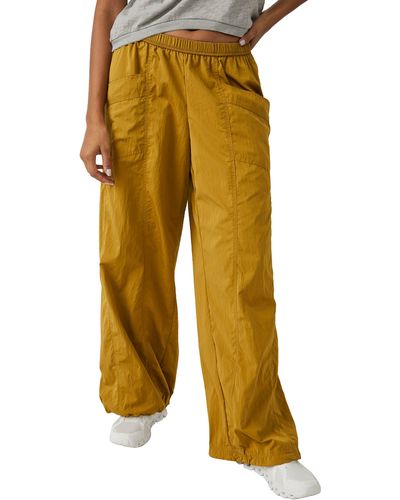 Fp Movement Off The Record Wide Leg Pants - Yellow