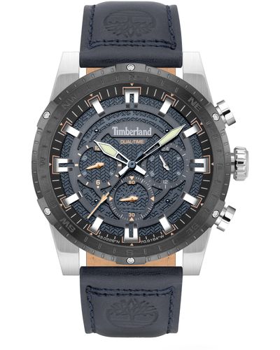 Timberland Fitzwilliam Multifunction Leather Strap Watch - Gray