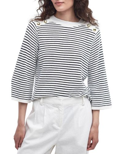 Barbour Macy Stripe Cotton Sweater - Black