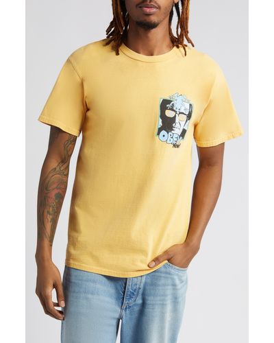 Obey Now Cotton Graphic T-shirt - Yellow