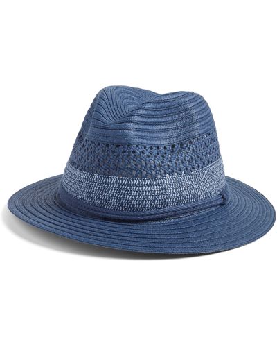 Nordstrom Vented Panama Hat - Blue