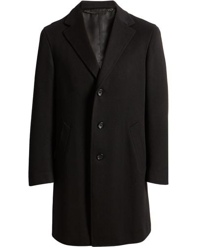 Canali Trim Fit Wool & Cashmere Coat - Black