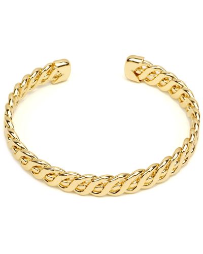Panacea Flat Curb Chain Cuff Bracelet - Metallic
