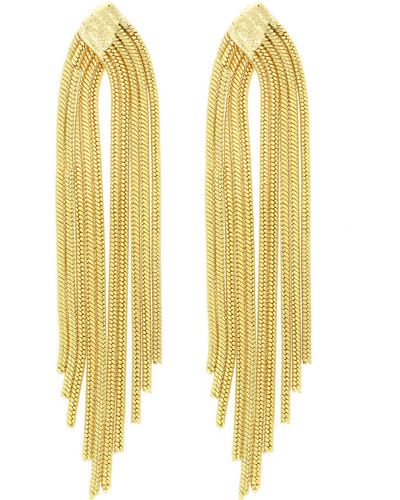 Panacea Snake Chain Fringe Drop Earrings - Yellow