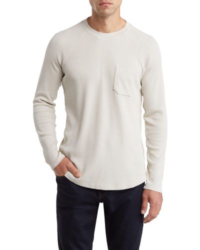 PAIGE Abe Thermal Knit Baseball T-shirt - White