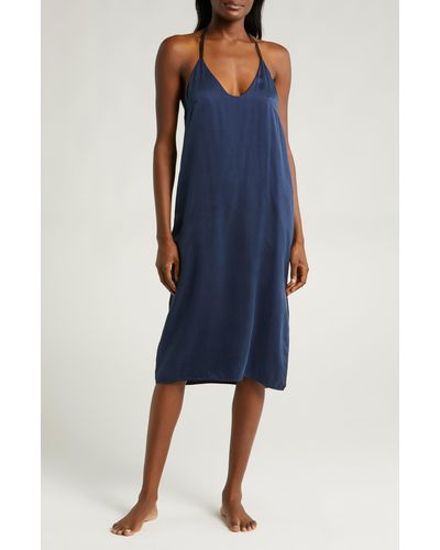 Lunya Washable Silk Nightgown - Blue
