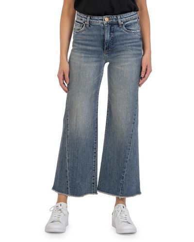 Kut From The Kloth Meg Seamed High Waist Ankle Wide Leg Jeans - Blue