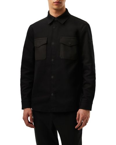 ALPHATAURI Nylon Pocket Woven Overshirt - Black