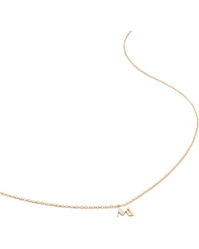 Monica Vinader Small Initial Pendant Necklace - White