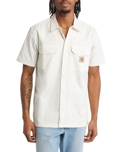 Carhartt Master Short Sleeve Button-up Work Shirt - White
