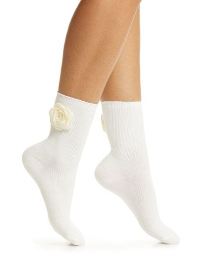Casa Clara Baytime Cotton Blend Crew Socks - White