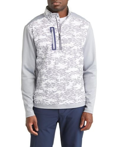 Peter Millar Weld Elite Hybrid Wind & Water Resistant Half Zip Pullover - Gray