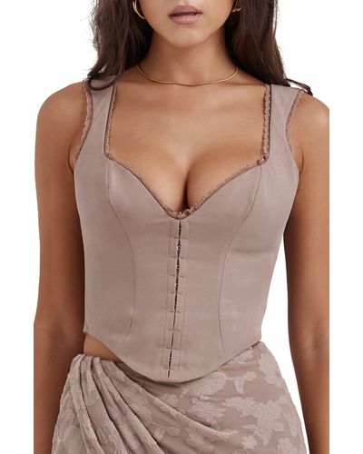 House Of Cb Robyn Corset Tank - Brown