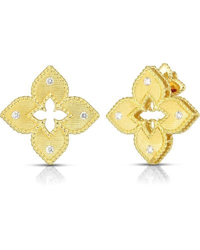 Roberto Coin Venetian Princess Diamond Earrings - Yellow