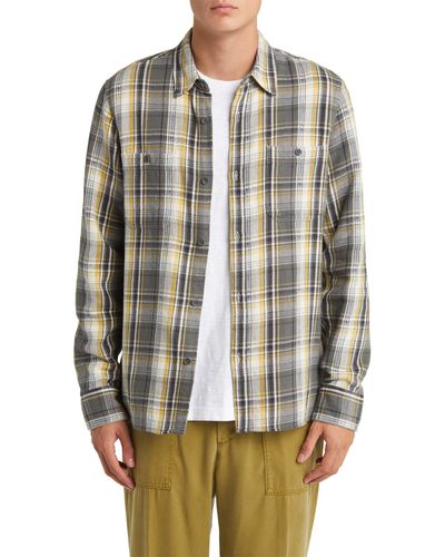 Officine Generale Ahmad Plaid Button-up Overshirt - Gray