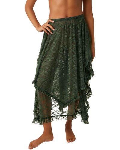 Free People French Courtship Lace Half Slip - Green