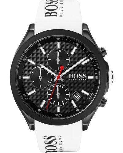 BOSS Velocity Chronograph Rubber Strap Watch - Black