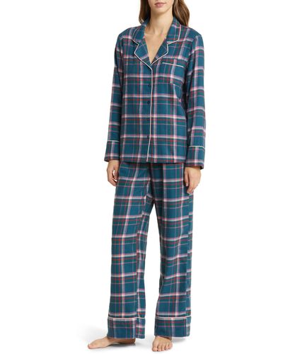 Nordstrom Cozy Chic Print Flannel Pajamas - Blue