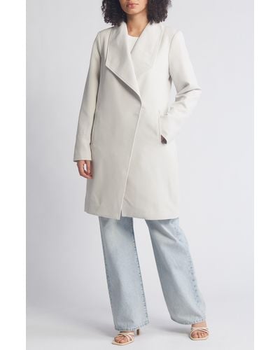 Sam Edelman Drape Front Coat - White