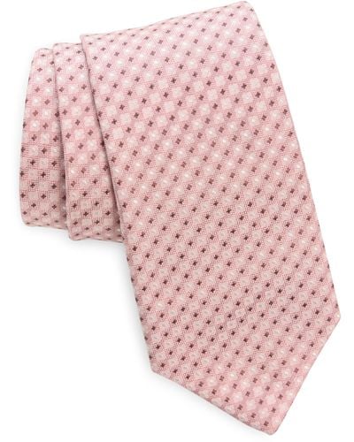 Canali Neat Silk Tie - Pink