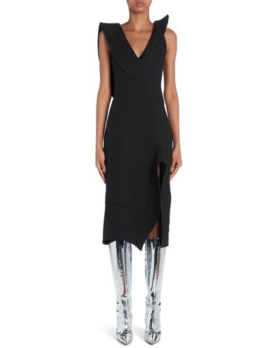 Bottega Veneta Structured Sleeveless Midi Dress - Black