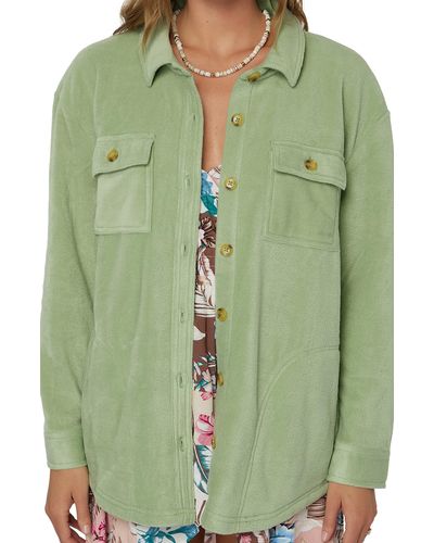 O'neill Sportswear Collins Solid Fleece Shirt Jacket - Green