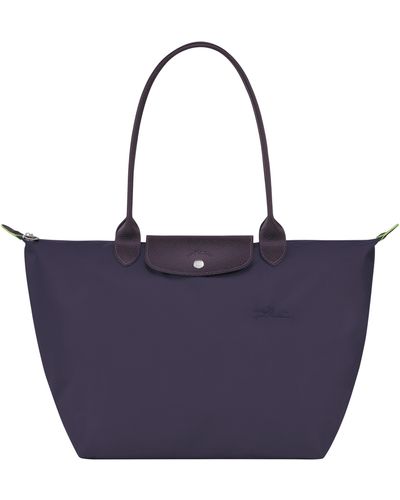 Longchamp Le Pliage Green Recycled Canvas Large Shoulder Tote - Blue