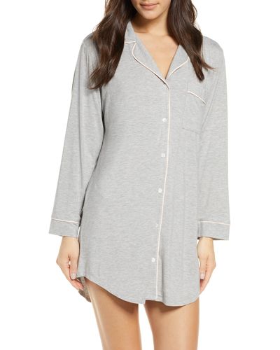 Eberjey Gisele Jersey Knit Sleep Shirt - Gray