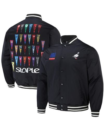 Staple Nba X All Teams Pennant Woven Full-snap Jacket At Nordstrom - Blue