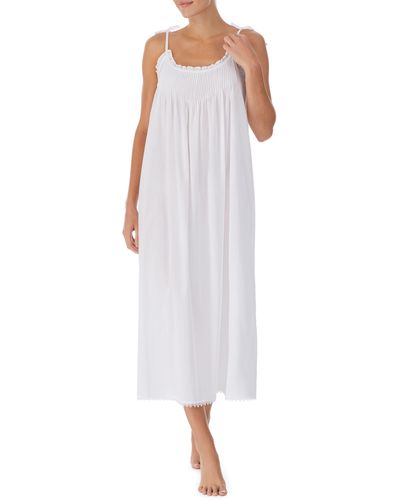 Eileen West Tie Shoulder Cotton Ballet Nightgown - White