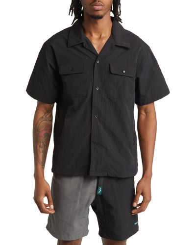 Afield Out Carbon Short Sleeve Button-up Camp Shirt - Black