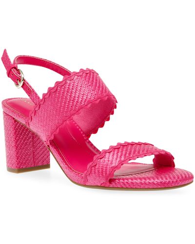 Anne Klein Raine Raffia Slingback Sandal - Pink